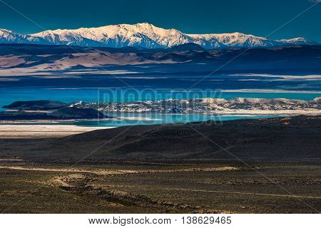 Mono Lake With Sierra Nevada In The Background