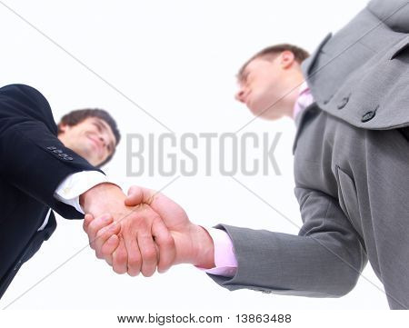  Handshake isolerad på vit bakgrund