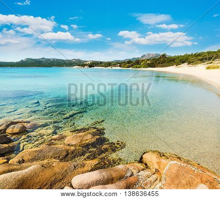 blue sky over La Celvia beach Sardinia