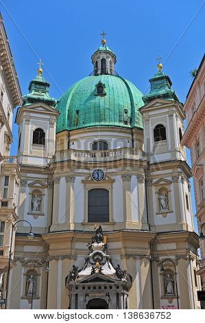 Saint Peter's church in Vienna city Austria
