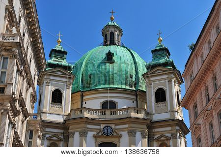 Dome of St Peter church in Vienna city Austria