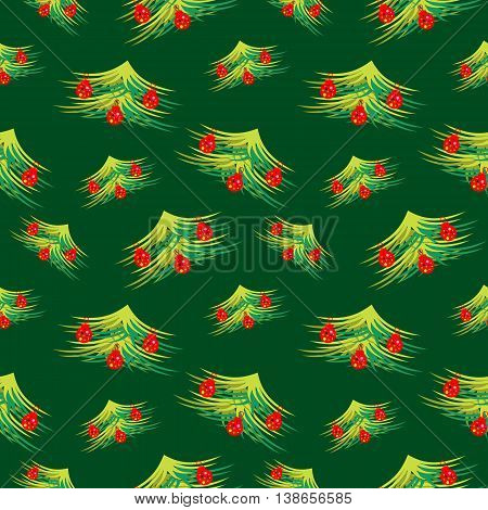 Seamless Vector Pattern With Snowflakes And Trees