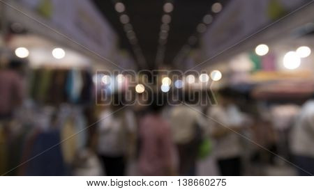 People Shopping In Exhibiton Trade Fair - Blur