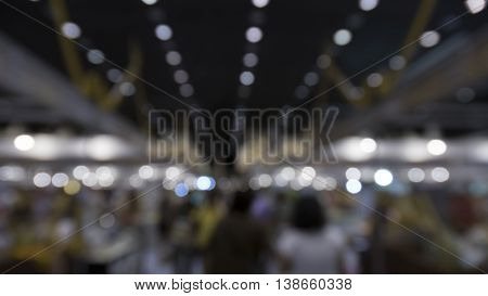 People Shopping In Exhibiton Trade Fair - Blur