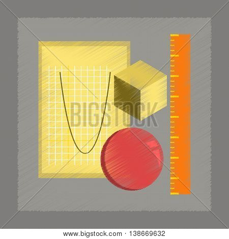 flat shading style icon education geometry lesson