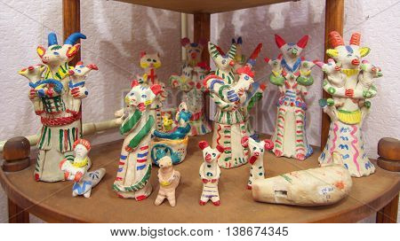 Kaluga, Russia - July 12, 2014, Kaluga Traditional clay toys.