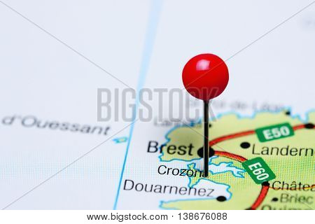 Crozon pinned on a map of France