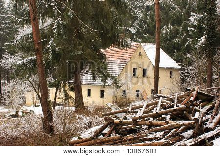 altes Haus in der Mitte des Waldes