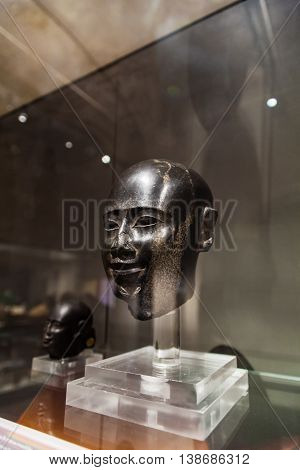 Head Of Male Statue In Museo Egizio In Turin