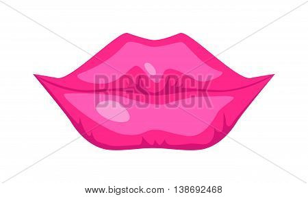 Female lips isolated on white background. Passion makeup mouth. 