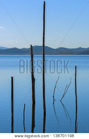 Lake Wivenhoe in Queensland during the day. Apart of Wivenhoe Dam.