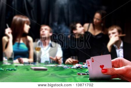 grupp av ondskefulla pokerspelare