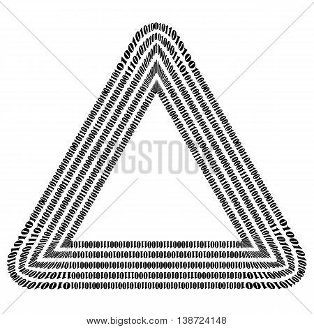 Binary Code Triangle. Numbers Concept. Algorithm, Data Code, Decryption and Encoding