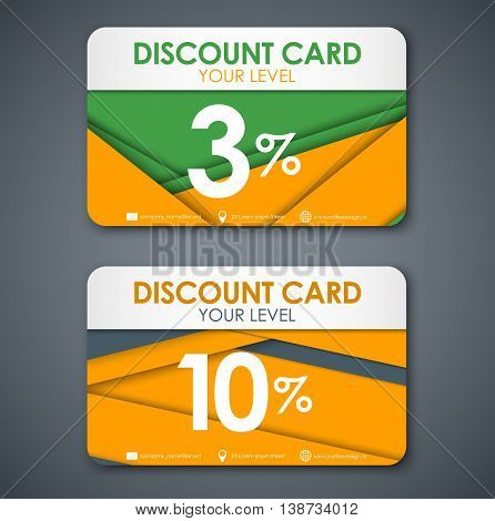 Discount Cards In Style Of Material Design