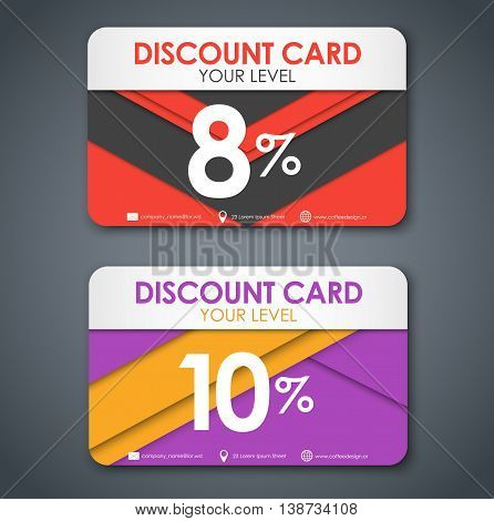 Discount Cards In Style Of Material Design