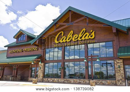 Indianapolis - Circa July 2016: Cabela's Retail Store Location. Cabela's Markets Outdoor Recreation Equipment III