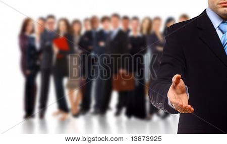 handshake and team