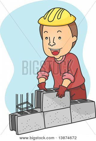 Illustration d'un homme pieux blocs creux