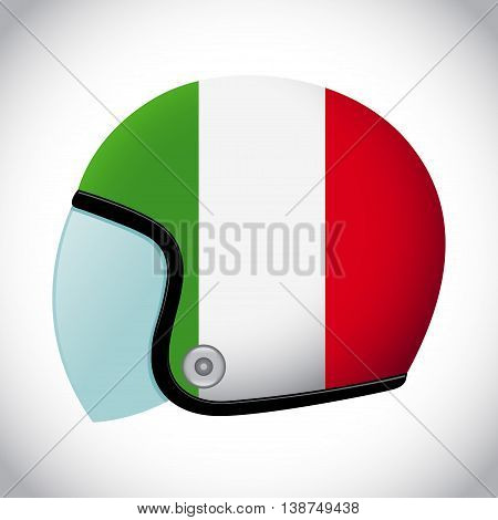 Vector stock of retro classic motorcycle helmet with Italy flag