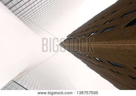 NEW YORK CITY - NOV 12: Downtown skyscrapers in a foggy day on November 12, 2014 in Manhattan, New York City. With population of 8.4M, it is the most populous city in the United States.