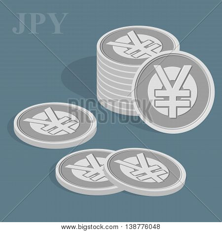 Vector finance concept. Pile of coins. Currency unit