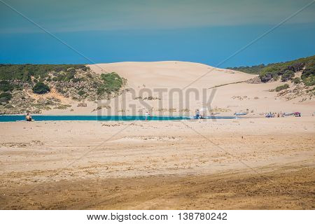 Sand dune of Bolonia beach province Cadiz Andalucia Spain
