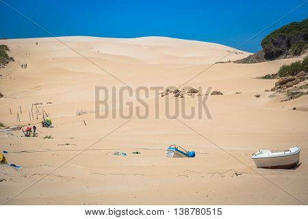 Sand dune of Bolonia beach province Cadiz Andalucia Spain