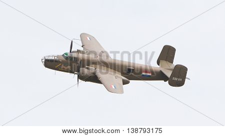 Leeuwarden, The Netherlands - June 10: Ww2 B-25 Mitchell Bomber In Dutch Markings During The Dutch A
