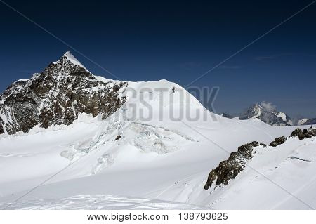 view of lyskamm peak on monte rosa