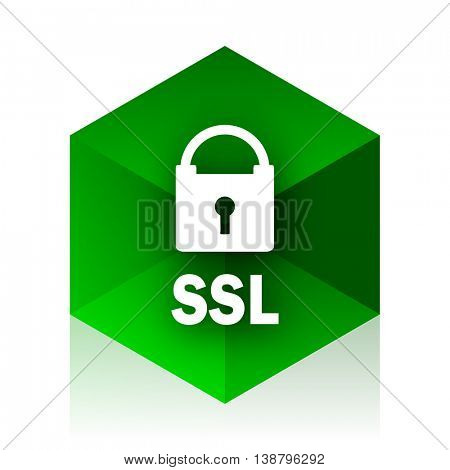 ssl cube icon, green modern design web element
