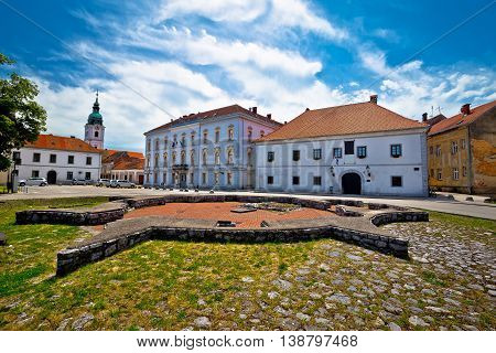 Town of Karlovac church and square view central Croatia