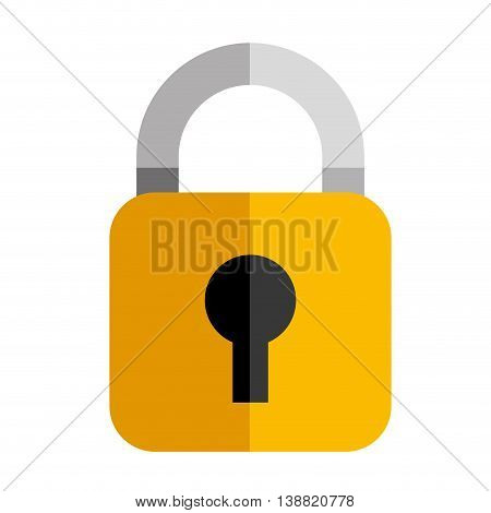 secutiy lock key object icon vector illustration