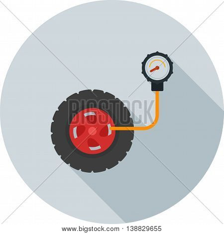 Tyre, car, pressure icon vector image. Can also be used for car servicing. Suitable for use on web apps, mobile apps and print media.