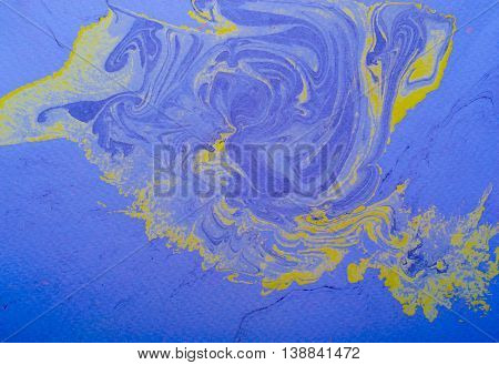 Hand drawn marbling illustration technique. Called ebru in Turkish, ethnic ink texture watercolor stains, abstract background, print on paper. Design, party invitation flyer, art. - EBRU