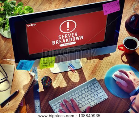 Server Breakdown Network Problem Technology Software Concept