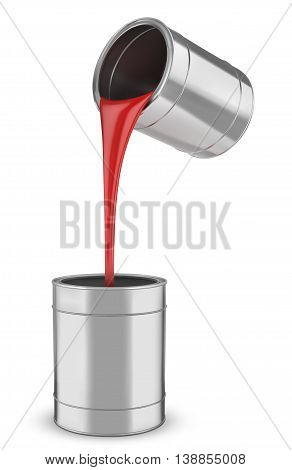 Red paint can isolated on a white background