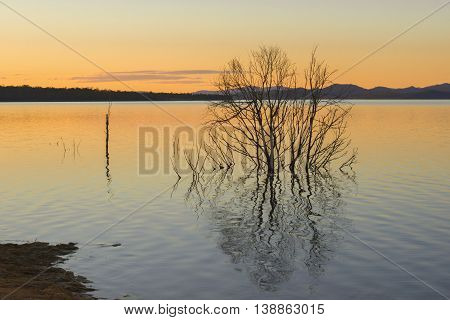 Lake Wivenhoe in Queensland during the day. Apart of Wivenhoe Dam.