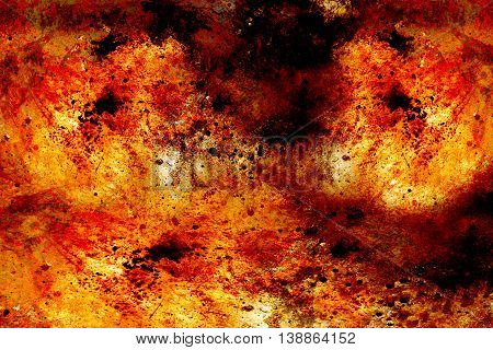 Abstract background with spots in tones of burning fire.