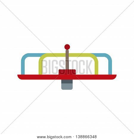 Children Playground with swings. Place for children play in yard. Children Playground equipment drawn in flat style vector. Childrens Playground. Kids playground. Playground cartoon game landscape.