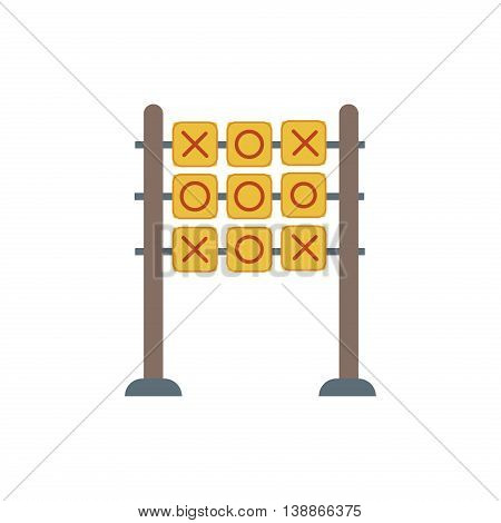Children Playground with swings. Place for children play in yard. Children Playground equipment drawn in flat style vector. Childrens Playground. Kids playground. Playground cartoon game landscape.