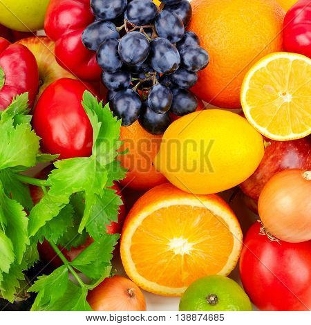 beautiful background of a set of vegetables