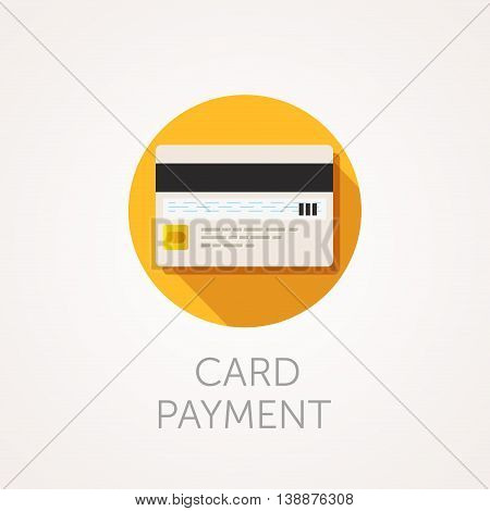 Vector Credit Cards Icon. Reverse side of the bank card with magnetic stripe and CVC code. Card payment illustration. Flat style design