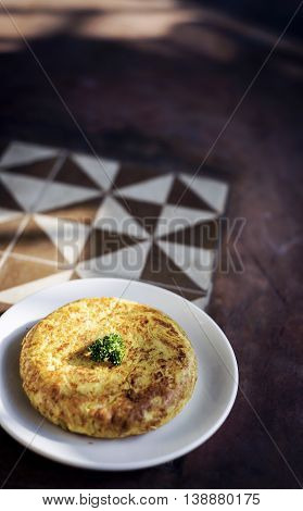 spanish tortilla egg omelette traditional tapas snack rustic style food