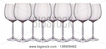 Set of empty wine glass. isolated on a white background.