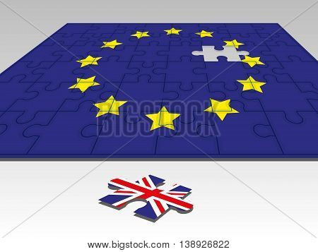 flags of the European Union and the UK in the form of a puzzle