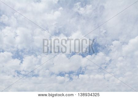 white clouds on a blue sky on a sunny day