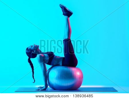 woman fitness pilates exercices isolated