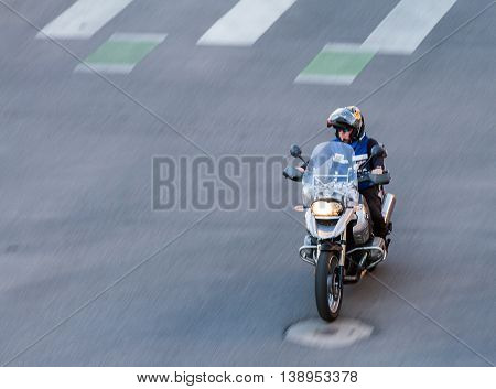 Race Official On His Bike