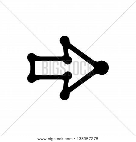 Right arrow with thick contour icon in simple style isolated on white background