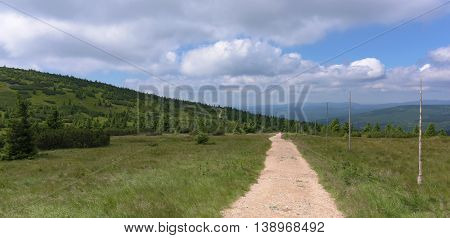 Sunny Summer Day In Krkonose Mountains National Park